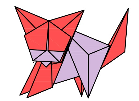 Bài 19: Mẫu gấp Con mèo - Paper Folding Art: Cat